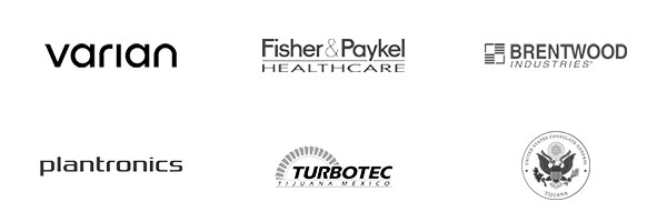 Varian, Fisher & Paykel Healthcare, Brentwood Industries, Plantronics, Turbotec, Consulado General de EE. UU. en Tijuana