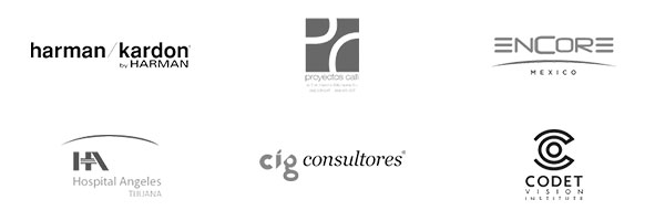 Harman Kardon, Proyectos Cali, Encore México, Hospital Ángeles Tijuana, CIG Consultores, Codet Vision Institute